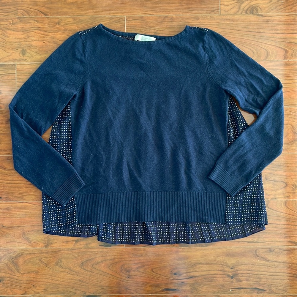 - Loft Navy Blue Knit Crewneck Long Sleeve Blouse Shirt Top